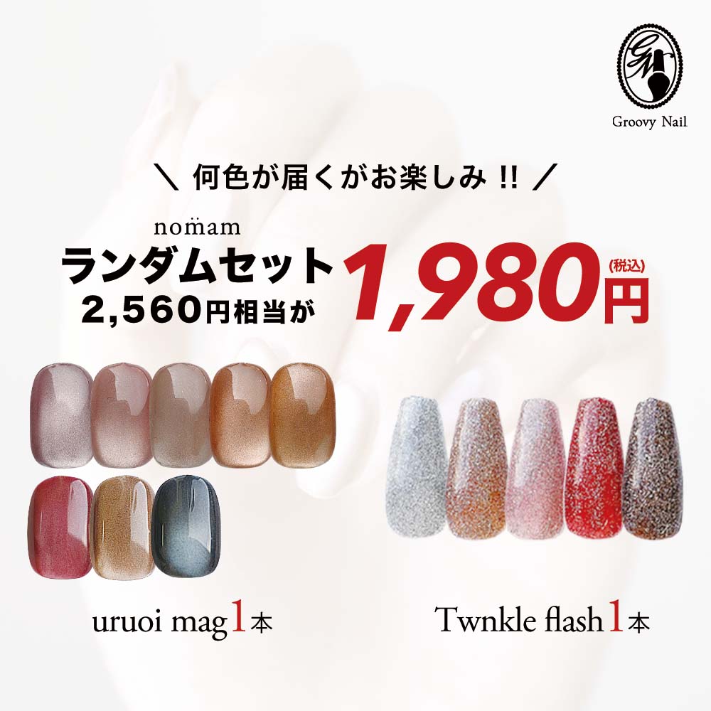 Rakuten - 【 2,560円相当分】nomamランダムセット うるおいマグ1点 トゥインクルフラッシュ1点セット ジェルネイル 大特価【ネコポス対応】