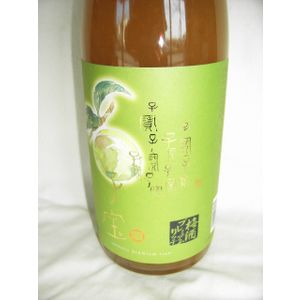 梅の果肉の入った梅酒です。 原材料名　南高梅・清酒・単式蒸留焼酎・梅ペースト・果糖 アルコール分　10％ 楯の川酒造（山形県酒田市）