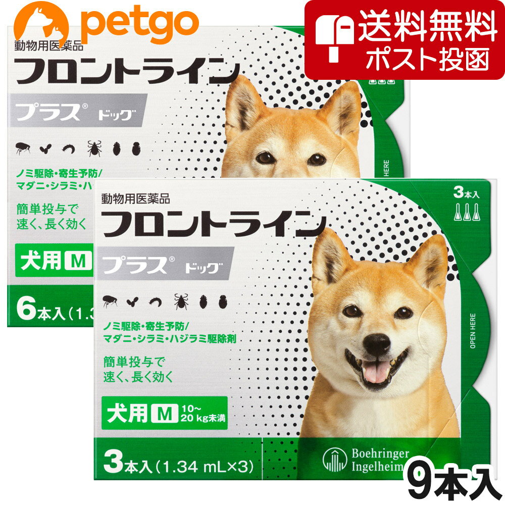 楽天ペットゴー 3号館 楽天市場店【ネコポス（同梱不可）】犬用フロントラインプラスドッグM 10kg～20kg 9本（9ピペット）（動物用医薬品）【あす楽】