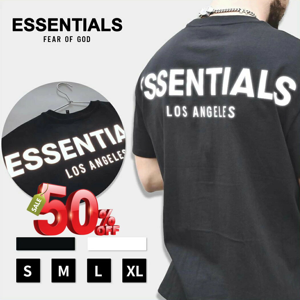 FOG ESSENTIALS エッセンシャルズ Los Angeles リフレクター Tシャツ メンズ レディース ユニセックス 春夏 半袖 夏 最新 正規品 男女兼用 送料無料[並行輸入品]