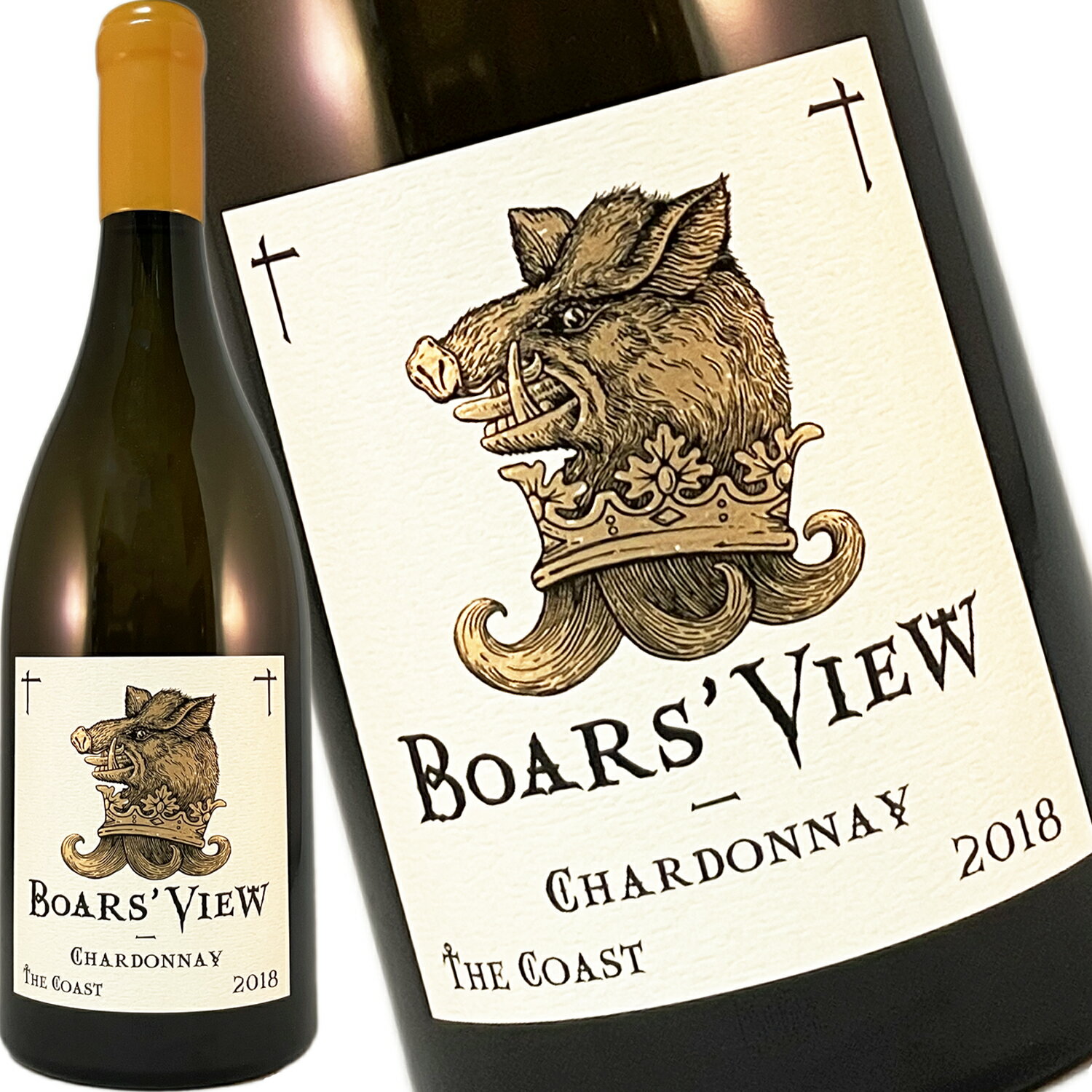 Boar's View Chardonnay The Coast Sonoma Coast / ボアズ・ビュー シャルドネ ザ・コースト ソノマ・コースト ● 色 / 白 ● タイプ / 辛口 フルボディ ●内容量 / 750ML ●産地 / アメリカ / カリフォルニア / ソノマ ●品種 / シャルドネ100％ ●商品情報 / 〜マーカッシン・ヴィンヤードを眺望する〜 と名付けられたシュレイダー・セラーズのソノマ・コースト プロジェクト第2弾！ ナパ・ヴァレー、ベクストファー/ト・カロンから特別なカベルネ・ソーヴィニヨンを造る「シュレイダー・セラーズ」のオーナー「フレッド・シュレイダー」がソノマ・コーストで造る二つ目のプロジェクトが「ボアズ・ヴュー」。一つ目は、ソノマ・コースト最北地区アナポリスで造る「アストン」。ソノマ・コーストAVAの中 のサブ・アペラシオン「フォート・ロス − シーヴュー」には綺羅星のように輝く著名ヴィンヤードが林立する。その中でも超レア・ワイン/ヘレン・ターリー女史の自社畑「マーカッシン・ヴィンヤード」を上から望むような位置にある畑を「ボアズ・ヴュー」と命名。（マーカッシン/仏語＝「猪/いのしし」＝ボア/英語）。畑管理 にUVことユリシス・ヴァルデス、ワインメーカーにトーマス・リヴァース・ブラウンという盤石の体制。マーカッシンが造るマーカッシン・ヴィンヤードの猪のラベルはあまりに有名で、それに対抗するかのような猪ラベルが印象的。 天然酵母のみを使い、仏産フランソワ・フレールの樽にて16ヶ月熟成(新樽100％）。フィルター、人工的な清澄なしに瓶詰。畑において十分なチューニング（適正な収量制限と的確な収穫時期の選択）が余裕を持って判断できた為、仕上がりは濃厚さと味わいの複雑性が抜き出たものとなった。色合いは輝くようなイエロー・ゴールド。香りにはライチ、ライムのようなフルーツ系と、鉄分、砕けた岩のような鉱物的要素がミックスする。口中にねばりつくように濃厚で 、ジャスミン、ライラック 、スイカズラのような花や、レモン・オイル、白胡椒、グリーン・マンゴーなどのニュアンスが次々と立ち上がってくる。刺激的なエネルギーを持ち、酸もミネラル感もしっかりと保持し全体のバランスをまとめている。長い余韻にはやはり花々の香りが永遠と残るかのように感じる。 今飲むにはデカンタージュをおすすめする。 長い瓶熟成が楽しみ。 ● アルコール度数 / 14.5％ ● 評価 / Jeb Dunnuck95点