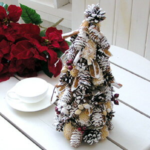 お菓子のようにカワイイ※雪のかかった木の実※【Xmas】ナチュラル・スノウ・ツリー：ドライフ...