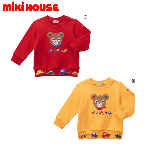 【セール30％OFF】ミキハウス MIKIHOUSE お顔モチーフ＆ワッペントレーナー【キッズ】【期間限定送料無料(北海道・沖縄県を除く）】【プッチー】のサムネイル