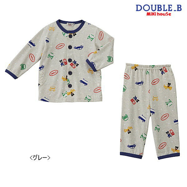 【セール30％OFF】ダブルB(ミキハウス) Double B by MIKIHOUSE　車柄長袖パジャマ【メール便可】【キッズ】【ベビー】【アウトレットセール】のサムネイル