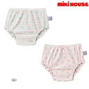 【セール30％OFF】ミキハウス MIKIHOUSE ボーダー・小花ショーツ2枚セット（肌着）【メール便可】【キッズ】【ベビー】【女の子】【アウトレットセール】