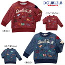 セール50%OFF 半額 ミキハウス ダブルビー MIKIHOUSE Double B ブラックベア&ロゴ刺繍杢調トレーナー 日本製 キッズ ベビー 男の子 ア...