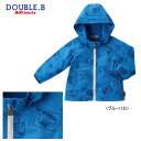 セール50%OFF 半額 ミキハウス ダブルビー MIKIHOUSE Double B 総柄フード付コットンジャンパー キッズ 男の子 【メール便可】