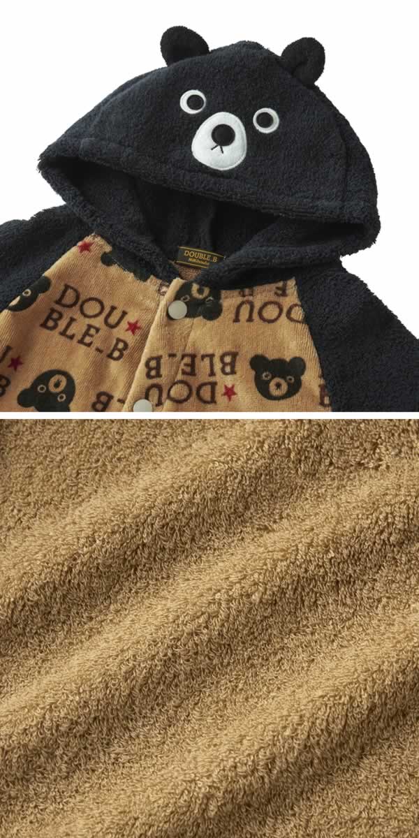 ミキハウス ダブルビー MIKIHOUSE Double B　チョコレートベアバスローブ 男の子 日本製