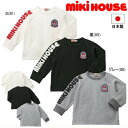 セール30％OFF ミキハウス MIKIHOUSE ロゴワッペン＆袖プリント長袖Tシャツ 男の子 女の子 日本製  ベビー キッズ ジュニア アウトレットセール