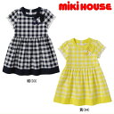 セール50％OFF 半額 ミキハウス MIKIHOUSE リボンモチーフチェックワンピース 女の子  キッズ ジュニア アウトレットセール