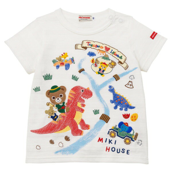 セール30％OFF ミキハウス MIKIHOUSE プッチー刺繍半袖Tシャツ 日本製 キッズ ベビ...