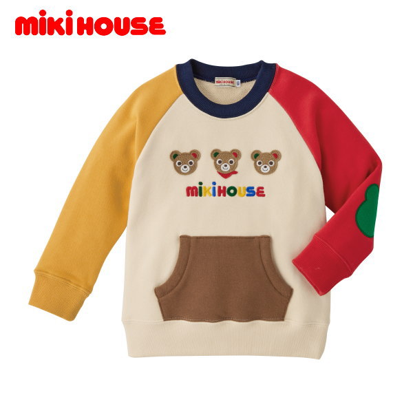 【限定商品】【特別価格】 ミキハウス MIKIHOUSE 配色切り替えプッチートレーナー 男の子 日本製 メール便可 キッズのサムネイル