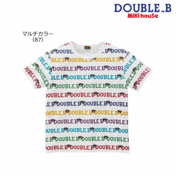 Rakuten - ミキハウス ダブルビー MIKIHOUSE Double B　カラフルロゴ総柄半袖Tシャツ（大人用） 日本製 【メール便可】