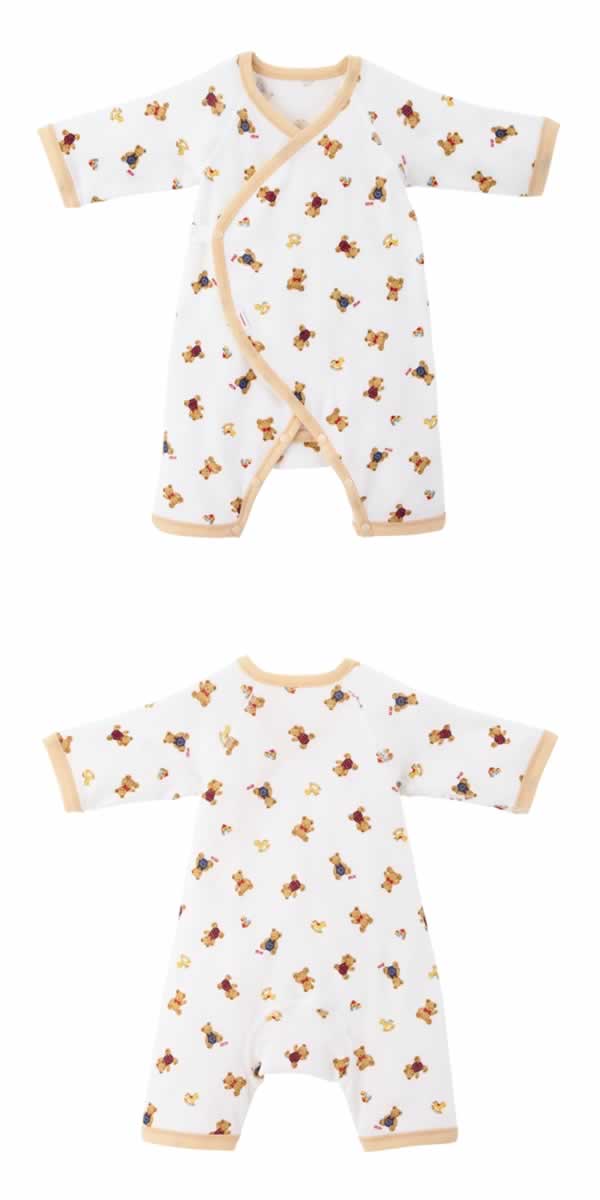 e-子供服ノンのミキハウス MIKIHOUSE ピュアベールフライスコンビオール 通年 男の子 女の子 日本製 肌着 【メール便可】｜アングル2