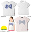 セール10%OFF ムージョンジョン moujonjon ギンガム・ストライプリボン半袖Tシャツ 【メール便限定送料無料】ベビー キッズ ジュニア 女の子