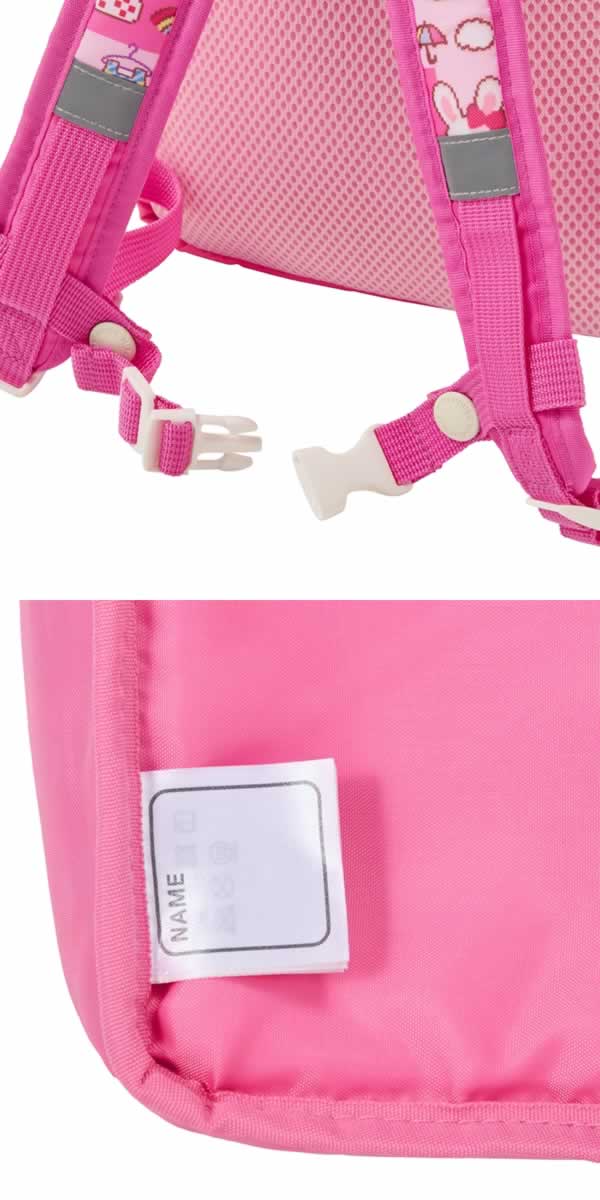 e-子供服ノンのミキハウス MIKIHOUSE リュック プッチー・うさこ 総柄 鞄 リュックサック 男の子 女の子｜アングル3