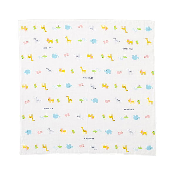 ミキハウス MIKIHOUSE キュートなガーゼハンカチ2枚セット【日本製】【メール便可】【べビー】