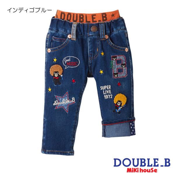 【楽天スーパーSALE_40％OFF】ミキハウス ダブルビー MIKIHOUSE Double B 豪華刺繍つきストレッチジーンズ】【キッズ】【男の子】【アウトレットセール】のサムネイル