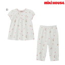 セール30%OFF ミキハウス MIKIHOUSE うさこタック天竺素材の半袖パジャマ 女の子 アウトレットセール 【メール便可】