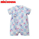 【楽天スーパーSALE】【30％OFF以上】ミキハウス MIKIHOUSE うさこ市松と花柄甚平オール【日本製】【メール便限定送料無料】【メール便発送の都合上、送料別商品との同梱発送は出来ません（可能な場合に限りご対応致します）】【べビー】【女の子】