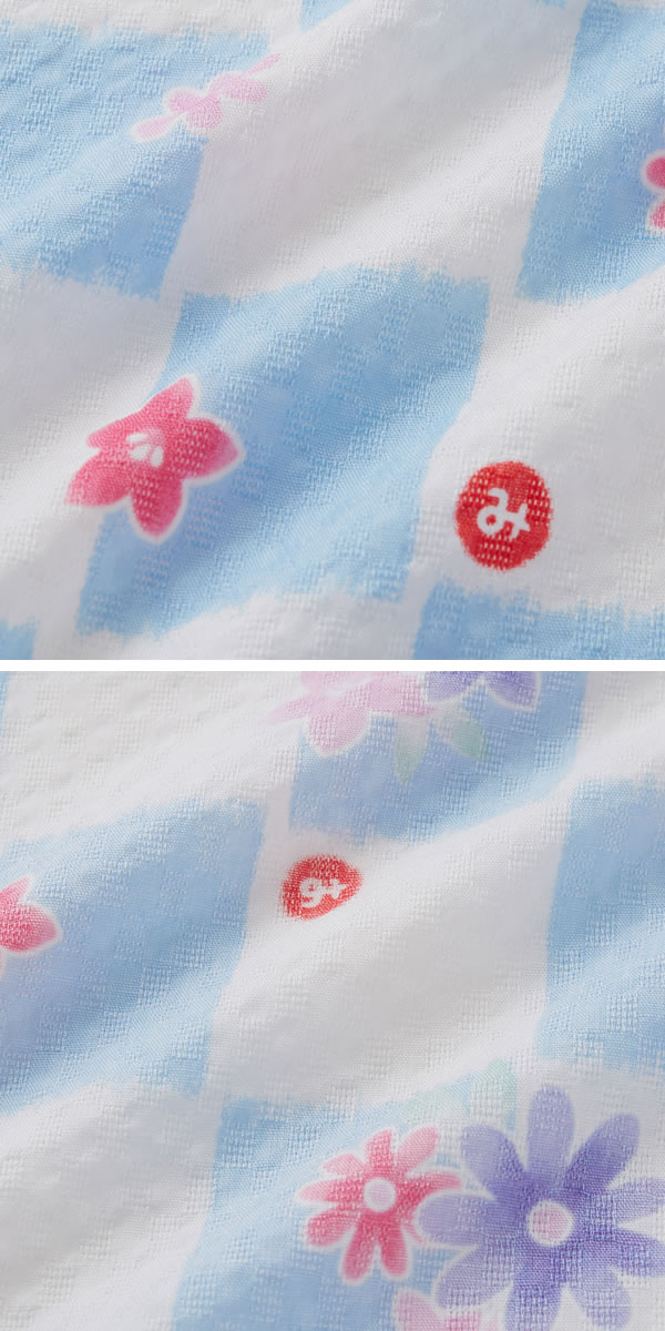 値下セール40％OFF ミキハウス MIKIHOUSE うさこ市松と花柄甚平オール 日本製 ベビ...