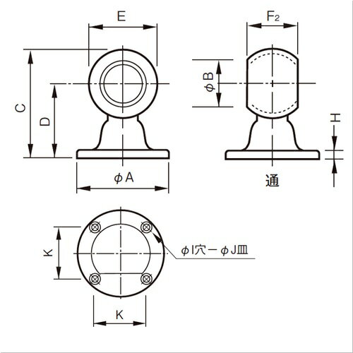 ゲンコ 太さ32mmパイプ用 ステンレスSUS304製 止まり/通し 単品販売 ネジ付き ステンレス 32mmパイプ 止め 金具 パイプブラケット ハンガーブラケット おしゃれ 天吊 吊り下げ 金物 ステンレスパイプ DIY クローゼット 押し入れ 収納 洋服掛け 杉田エース/ACE