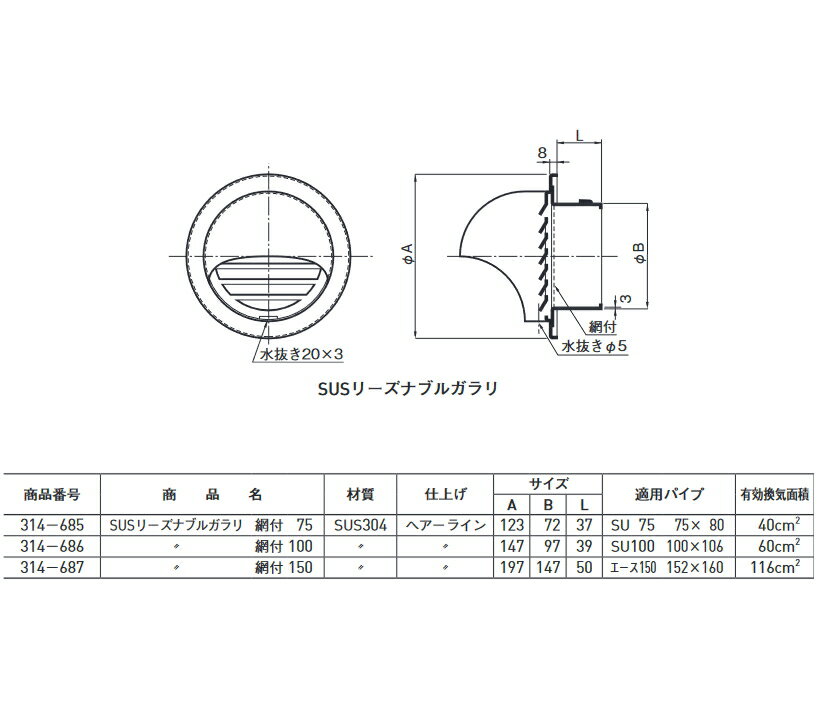 ���ƥ�쥹SUS304 �꡼���ʥ֥륬��� ���դ����ƥ�����