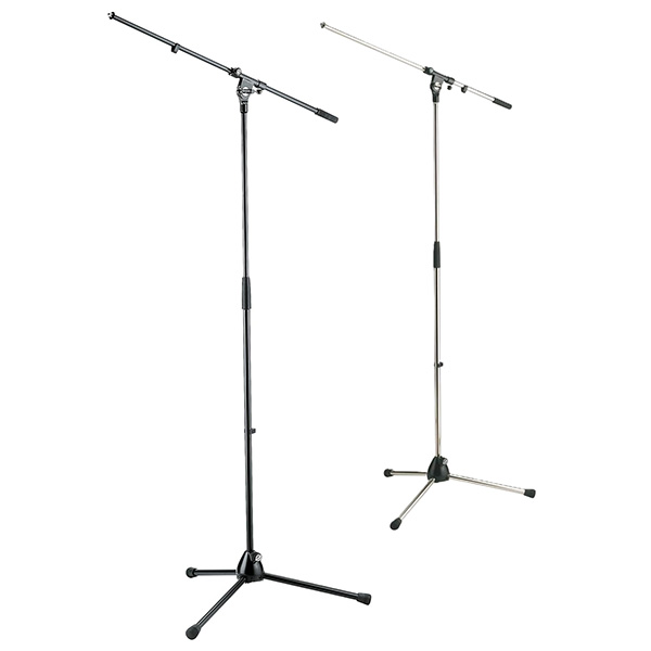 K&M　：　ブーム式マイクスタンド　【210/2】　発売から30年以上、全世界で200万本以上のセールスを誇るマイク・ブームスタンドの超ド定番。しっかりとした造りで強度も高く、安定性も抜群です。●高さ：90cm×160.5cm ●重量：3.06kg ●カラー：ブラック、クローム世界のトップブランドとして、最高の品質と信頼のスタンドメーカー『ケーニッヒ&マイヤー(Konig&Meyer)』。小さなネジの1つから巨大なパイプまで全て『自社製造』にこだわり、最高のクオリティを良質な価格で提供。細部にまで徹底した品質を追及しているため、全ての製品が世界最高水準の製品に仕上がっています。コンピューター管理された最新の工場では、熟練の技を持つ職人が日々より良いパフォーマンスを生み出す逸品を製造するためのブラッシュアップを欠かしません。最上の物を提供するべく積み重ねた歴史が証明するクオリティがK&Mの製品には宿っています。K&M : 210/2 MICROPHONE STAND