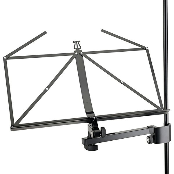 K&M　：　クランプ式譜面台　【11505】世界のトップブランドとして、最高の品質と信頼のスタンドメーカー『K&M』譜面部は折り畳み可能となっており、収納・移動時は大変コンパクト！直径11〜30mmまでのポール（スタンド等）に取り付け可能なクランプ式譜面台。お好みの位置に譜面を表示させられます。●スペック直径11〜30mmまでのポール（スタンド等）に取り付け可能クランプから延びるアーム部分は185〜265mmの範囲を移動可能譜面部寸法：485×240×42mm重量：1.08kg カラー：ブラック『ケーニッヒ&マイヤー(Konig&Meyer)』小さなネジの1つから巨大なパイプまで全て『自社製造』にこだわり、最高のクオリティを良質な価格で提供。細部にまで徹底した品質を追及しているため、全ての製品が世界最高水準の製品に仕上がっています。コンピューター管理された最新の工場では、熟練の技を持つ職人が日々より良いパフォーマンスを生み出す逸品を製造するためのブラッシュアップを欠かしません。最上の物を提供するべく積み重ねた歴史が証明するクオリティがK&Mの製品には宿っています。K&M : MUSIC & DOCUMENT HOLDER 11505