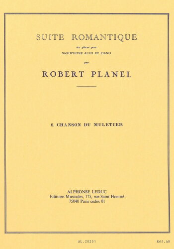 プラネル　：　6つのロマンティック組曲　ラバ引きの歌