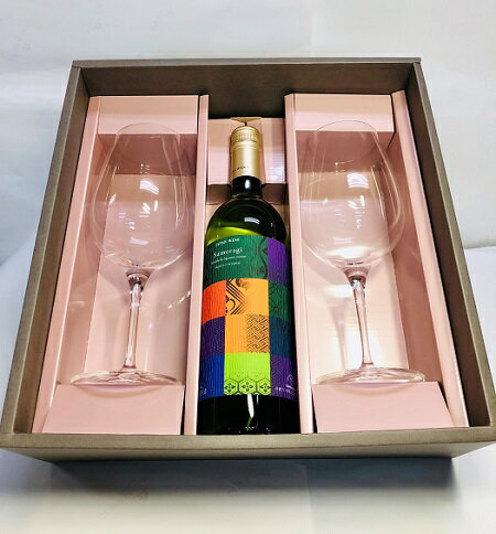 グラス付きワインのギフト ギフト プレゼント ワイン 白ワイン 皇 すめらぎ 白 辛口 750ml ワイングラス付き ギフトセット 京都府 丹波ワイン