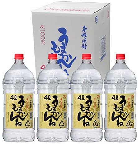 ギフト プレゼント クリスマス 父の日 家飲み 焼酎 麦焼酎 うまかもんね 25度 ペット 4L 4本 宮崎県 神楽酒造 一部地域送料無料