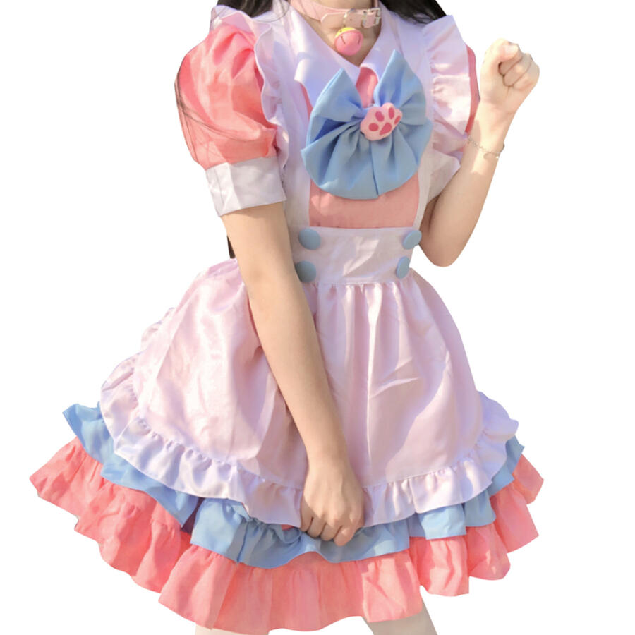 楽天None But Airメイド服 肉球 メイド 半袖 S-4XL ワンピース/エプロン/リボン