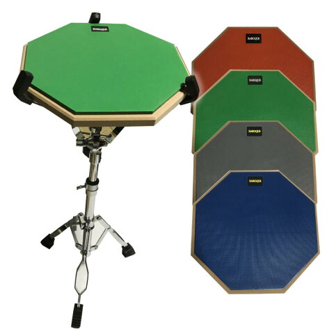 バロック 12〜14インチ対応 スタンド 練習用 ドラムパッド 付属 吸音性 携帯 ブルー/グレー/グリーン/オレンジ