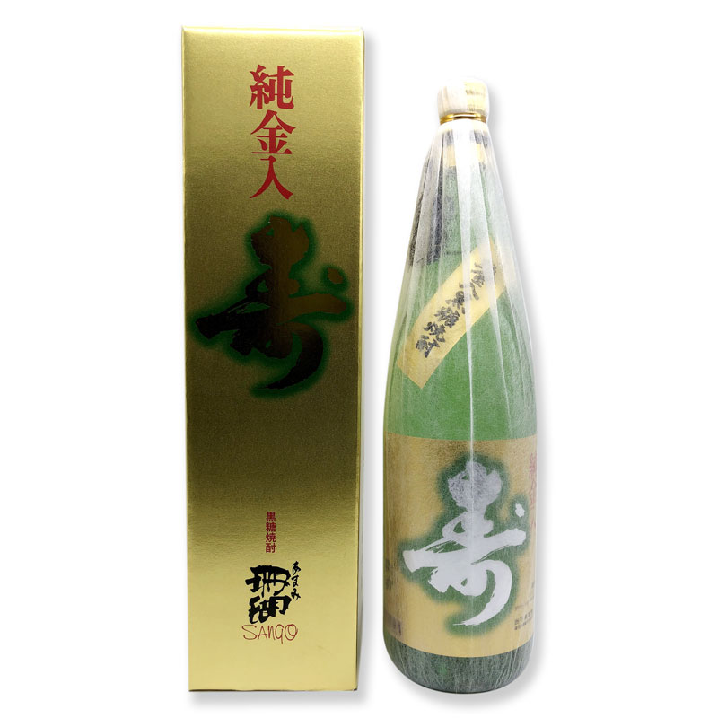 黒糖焼酎　奄美　珊瑚　さんご　寿　30度1800ml　金箔入　化粧箱入