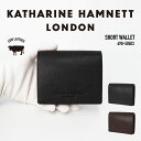 【あす楽】 KATHARINE HAMNETT キャサリンハムネット 二つ折り財布 札入れ 小銭入れ L字ファスナー キーリング付 折り財布 ショートウォレット カード収納 牛革 軽量 スマート スリム シンプル おしゃれ かっこいい メンズ レディース 490-50503【最強開運日】【謹賀新年】