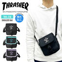 THRASHER スラッシャー ショルダーバッグ 縦型ショルダー カブセ サブバッグ 斜め掛け 肩掛け GONZ ゴンズ マークゴンザレス 普段使い タウン カジュアル アウトドア 旅行 オシャレ 撥水 軽量 ブラック キッズ メンズ レディース 男女兼用 THR-250【SS2306】