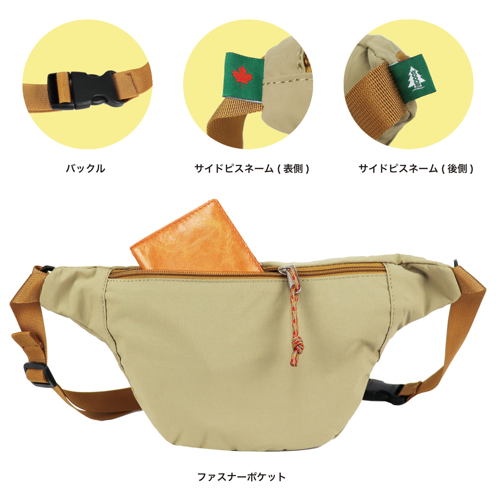 【送料無料】WOODSシンプル軽量カジュアルボディバッグ！