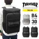 【あす楽】THRASHER スラッシャー リュック デイパック バックパック リュックサック スクエアリュック B4 30L 大容量 抗菌 消臭 普段使い タウン 通勤 通学 カジュアル アウトドア 旅行 オシャレ 撥水 軽量 ブラック メンズ レディース 男女兼用 中高生 大学生 THR-238