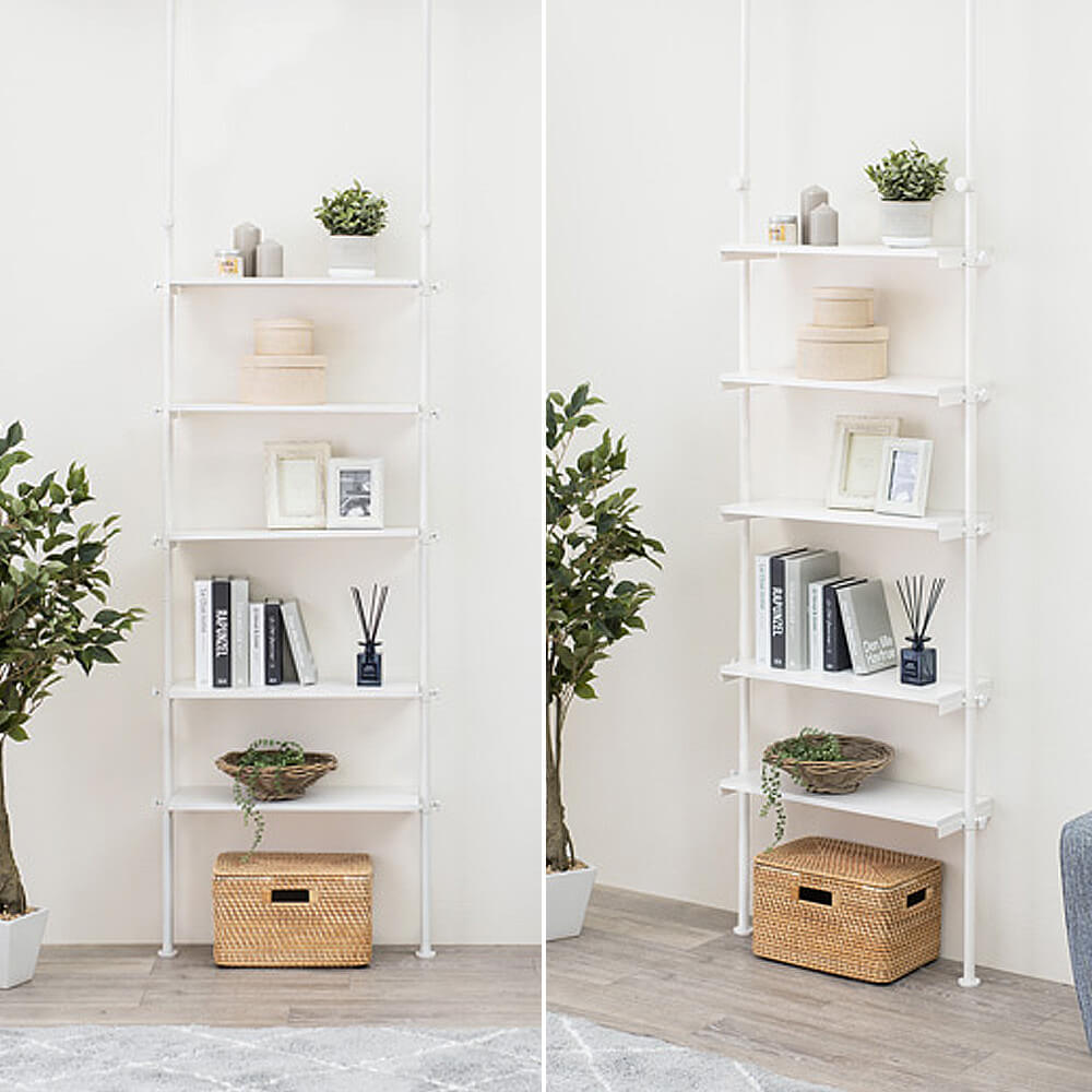 突っ張りラック 幅70cm 突っ張り 突張り 棚 収納 おしゃれ 木目 北欧 棚 調節 伸縮 台 壁面収納 段差対応 隙間 スリム シェルフ 5段 一人暮らし 組立 簡単 組み立て 間仕切り ナチュラル シンプル 北欧 レトロ 西海岸