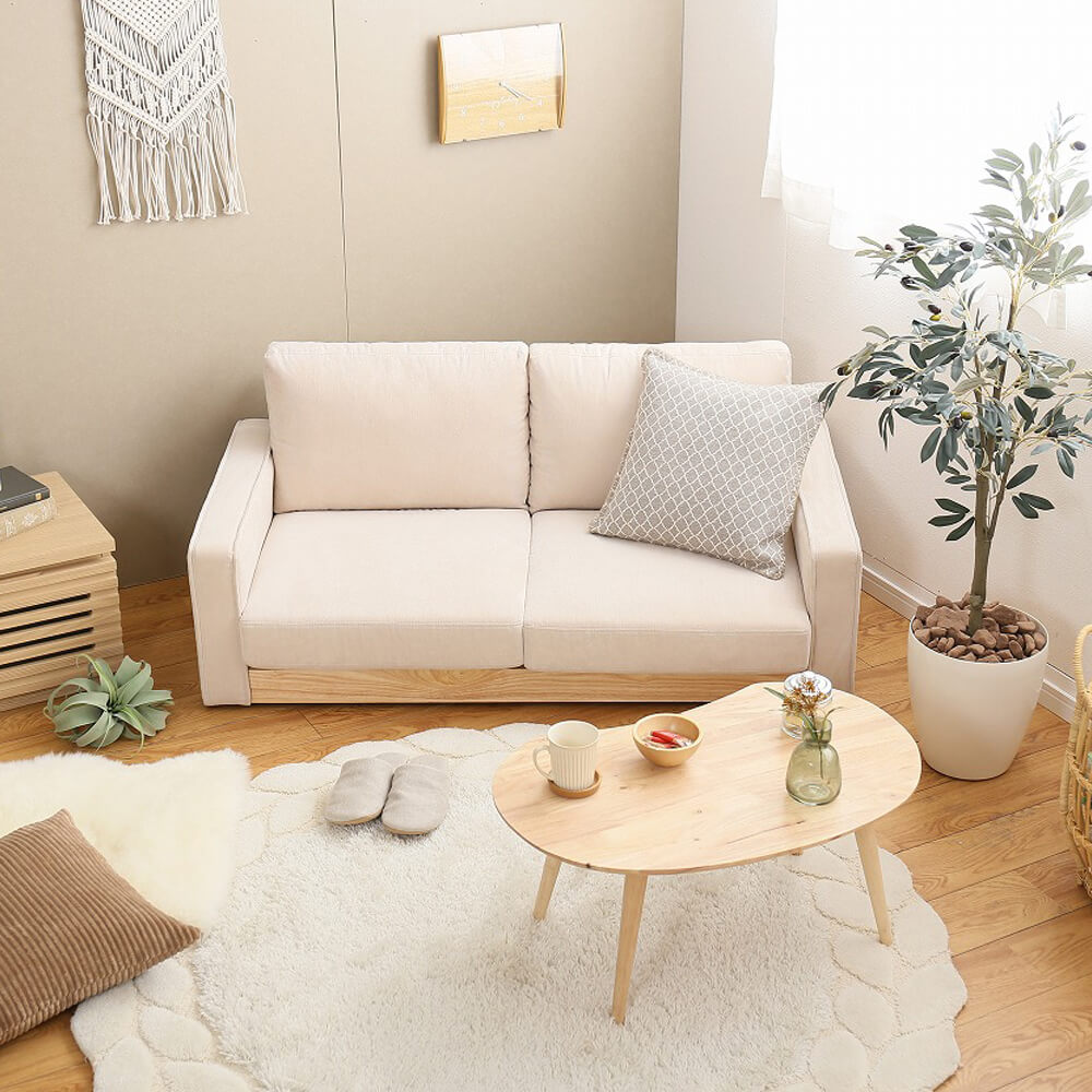 2人掛けソファー ソファ ソファー 2人掛け 二人掛け 二人用 送料無料 おしゃれ コーデュロイ オーク ブラウン アイボリー ナチュラル シンプル 北欧 レトロ 西海岸 ミッドセンチュリー