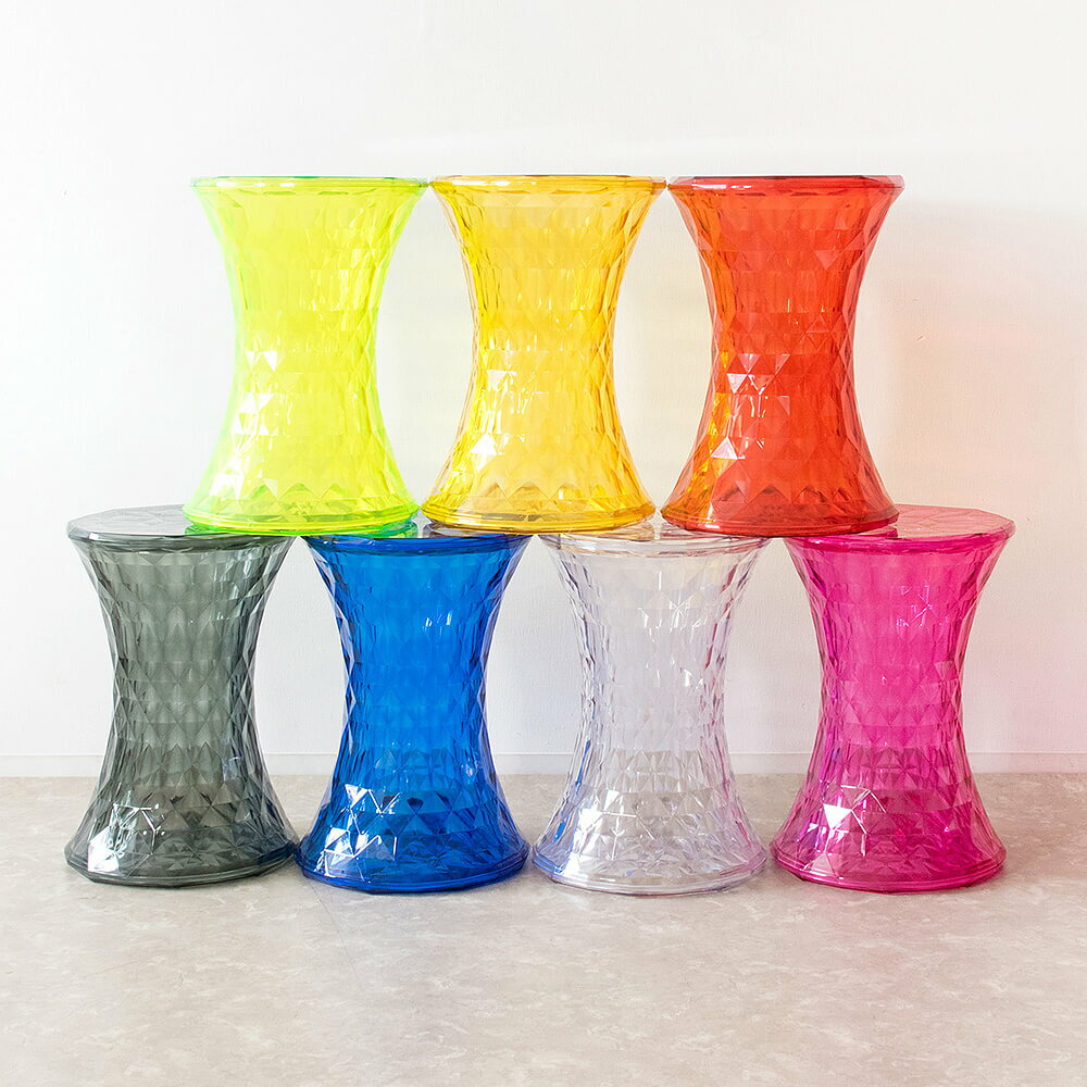 【お買い物マラソン★ポイント5倍】 スツール スツール ダイヤ 煌めき プラスチックスツール 透明 おしゃれ 椅子 デザイナーズスツール リプロダクト ジェネリック チェア 安い かわいい カラフル クリスタル ナチュラル シンプル 北欧 レトロ