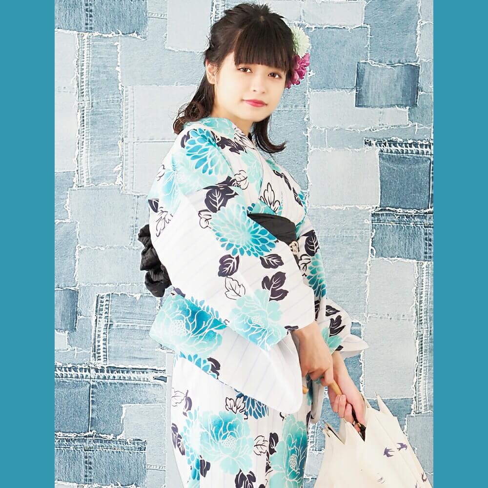 女性浴衣 レディース浴衣 浴衣 単品 浴衣単品 レトロ 仕立て上がり レディース 女性用 フリー ホワイト ネイビー 白 紺 青 菊 椿 花柄 お洒落