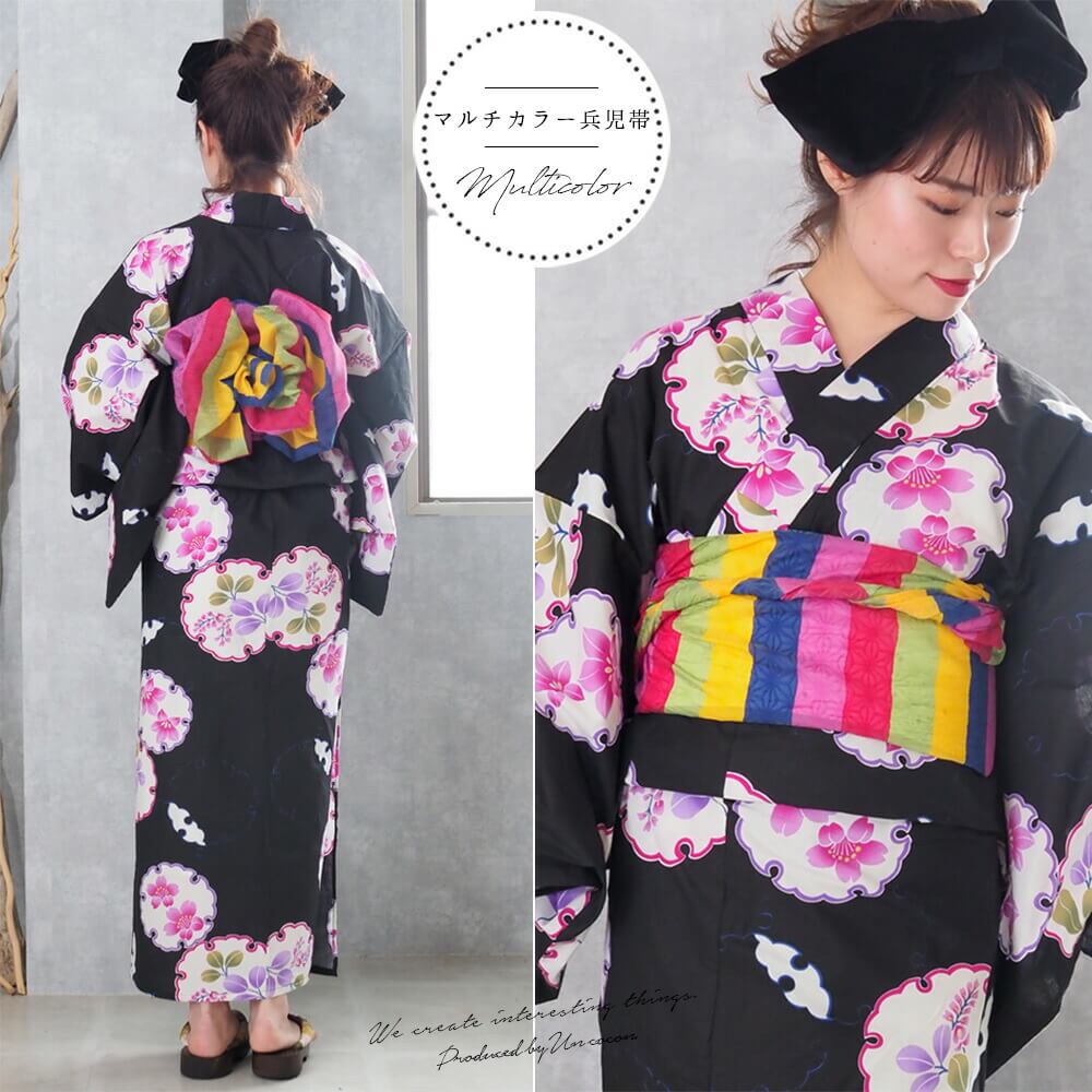 【10%OFF】　兵児帯　浴衣帯　へこ帯　帯　カラフル　無地　レディース　おび　マ...