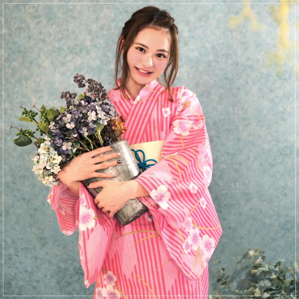 二部式　浴衣　レディース　単品　セパレート　フリーサイズ　簡単着付け　セパレート浴衣　ピンク　花柄　浴衣単品　大人　浴衣　レディース　簡単　着付け