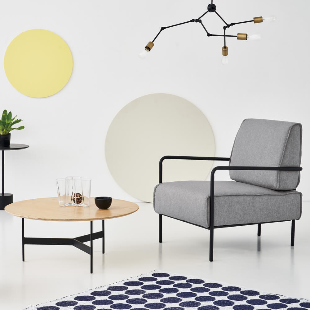 ラウンジチェア ラウンジチェア チェア チェアー ソファ 北欧 シンプル おしゃれ スチール 布地 ファブリック グレー ベージュ 肘付き 肘掛け アームレスト 背もたれ ゆったり クッション リビング 座面広 [2]