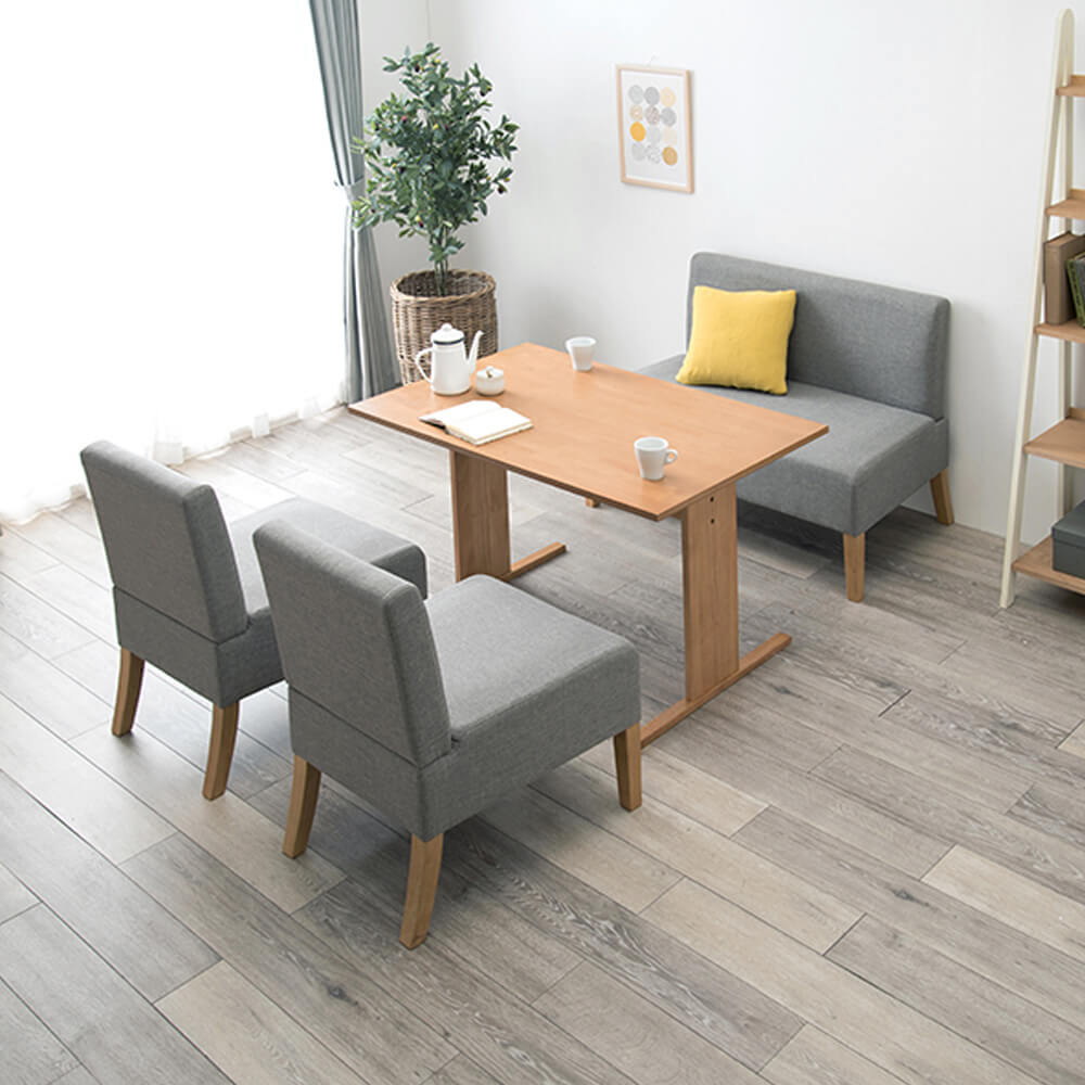 【楽天ブラックフライデー★ポイント5倍】 ソファーダイニング4点セット ソファーダイニングセット 3点セット ソファー 天然木 ダイニングテーブル リビングテーブル 食卓テーブル 食卓机 ダイニングチェア 食卓椅子 ベンチ ナチュラル シンプル 北欧 レ [2]