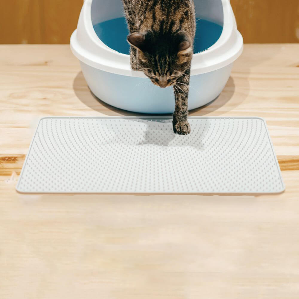 nonocの猫トイレ用マット Cat Litter Mat 猫用 トイレマット シリコン製 トイレ 猫トイレ マット おしゃれ 飛び散り防止 飛び散らない 掃除 猫砂 砂取りマット 猫 砂 砂マット ネコ 猫砂キャッチャー 折畳み 犬 滑り止め｜アングル2