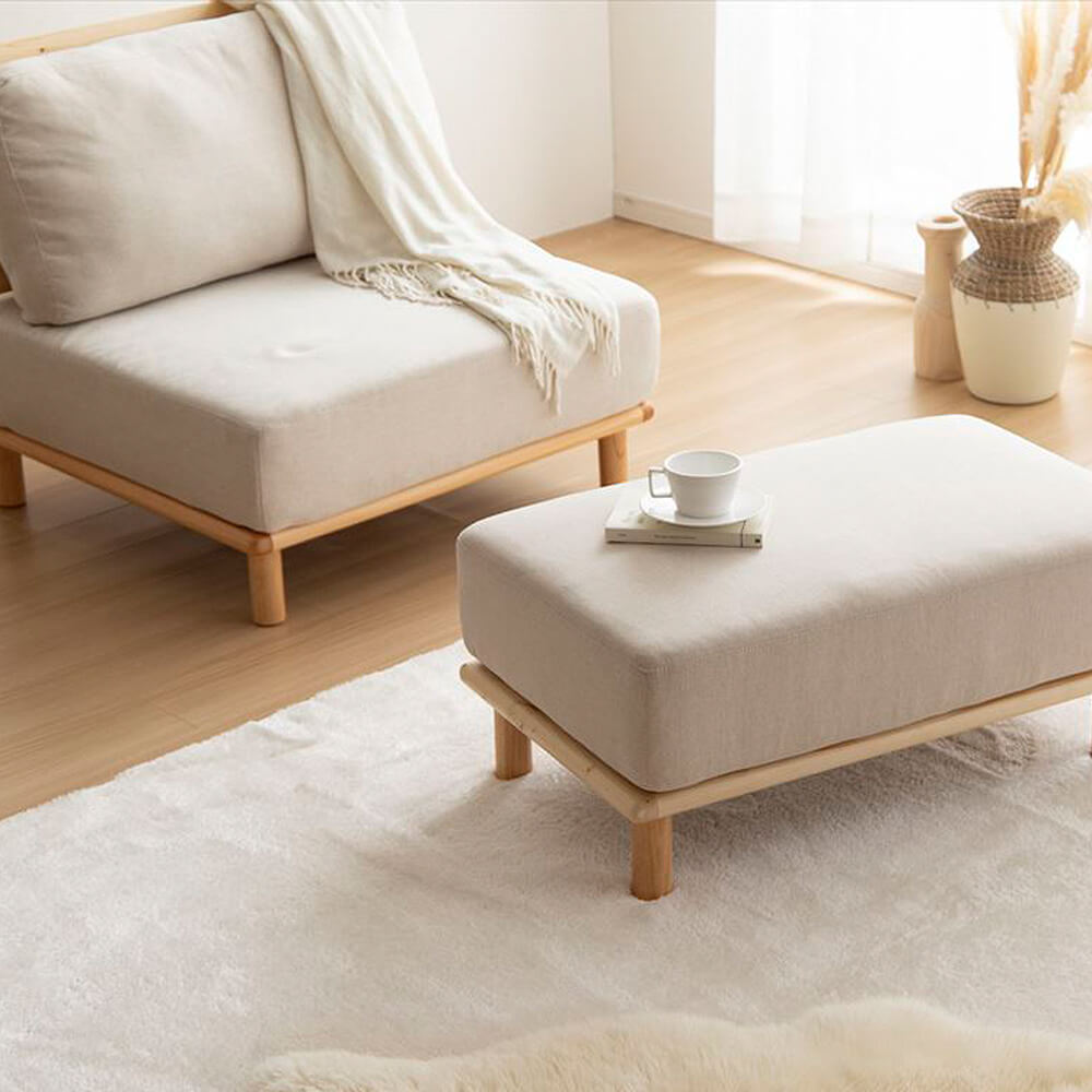 【お買い物マラソン★ポイント5倍】 1人掛けソファー + オットマン 幅80cm ソファ ソファー ローソファ 1人掛けソファ オットマン セット カウチソファ 北欧 韓国 インテリア ポケットコイル おしゃれ 組み合わせ自由 アームレス ローソファー [2]