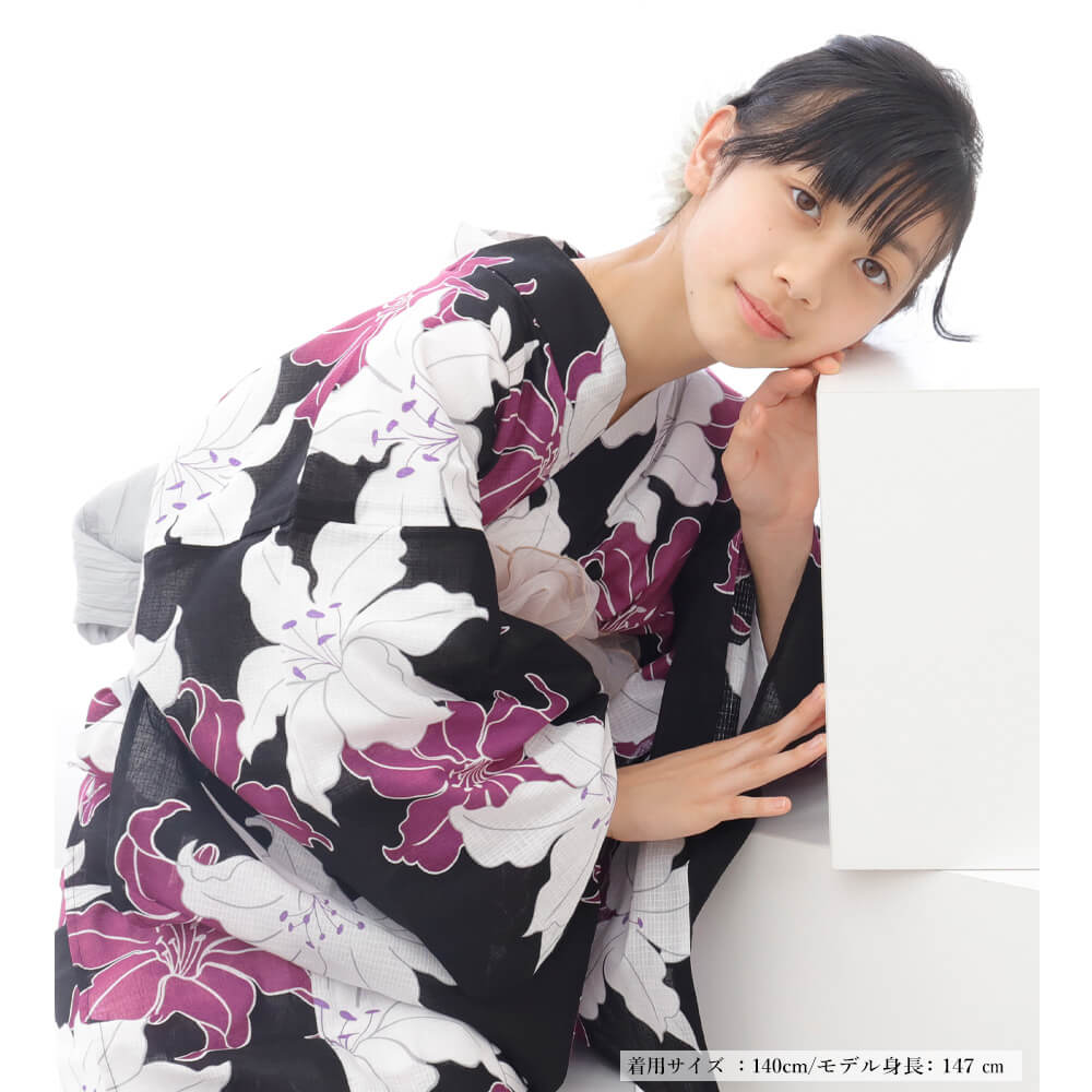 子供浴衣 単品 ジュニア ジュニア浴衣 子供 浴衣 女の子浴衣 140 150 160 レトロ ...
